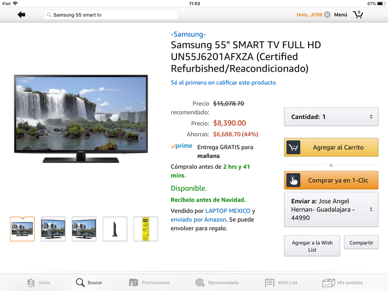 Samsung 55 Pulgadas Reacondicionada Smart TV